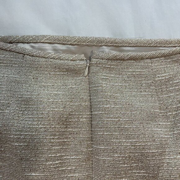 Preston & York Cream Gold Shimmer High Waist Pencil Skirt | Size 10 - Picture 7 of 7